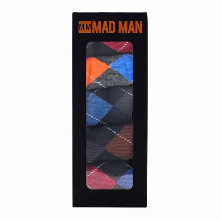 5 Piece Bright Argyle Boxed Socks product image