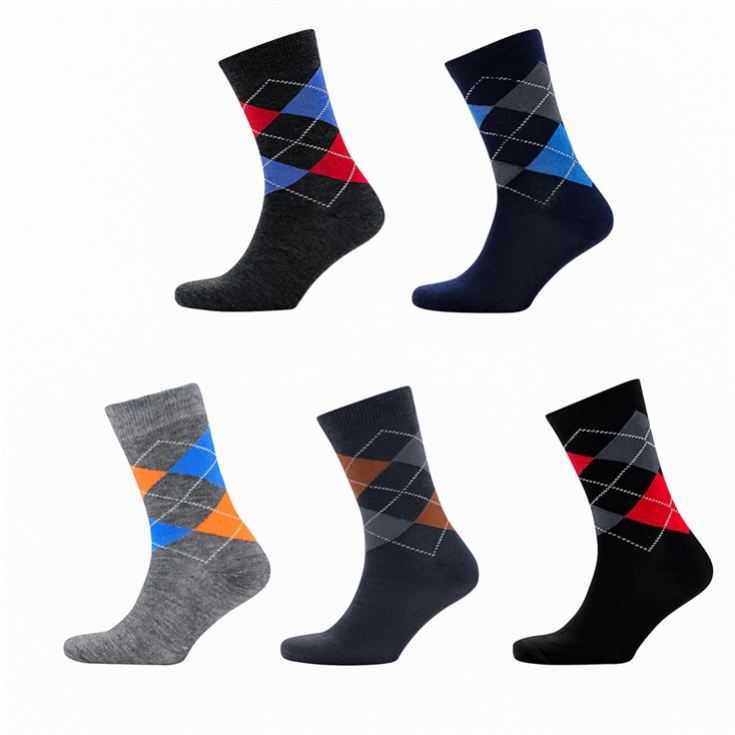 5 Piece Bright Argyle Boxed Socks product image