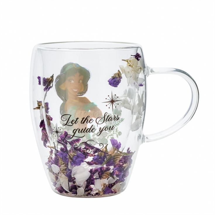 Disney Princess Jasmine Floral Glass Mug product image