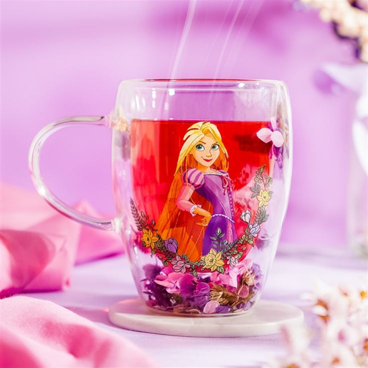 Disney Princess Rapunzel Floral Glass Mug product image