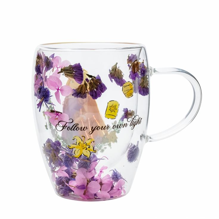Disney Princess Rapunzel Floral Glass Mug product image