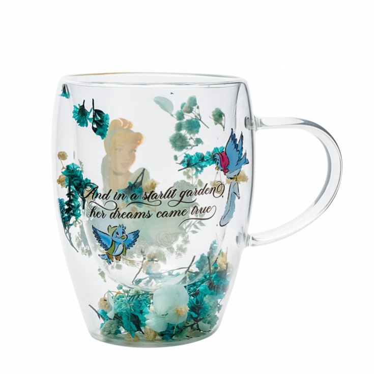 Disney Princess Cinderella Floral Glass Mug product image