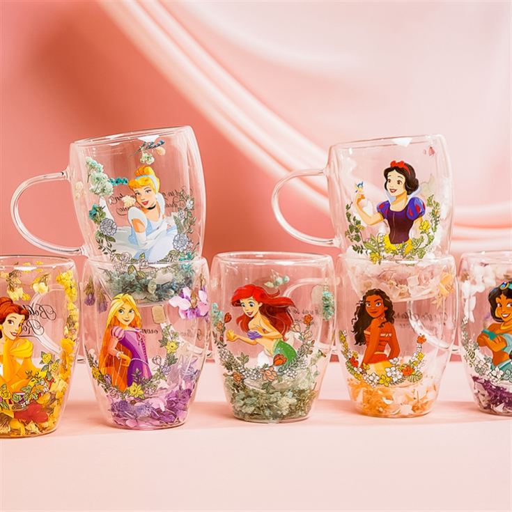 Disney Princess Cinderella Floral Glass Mug product image