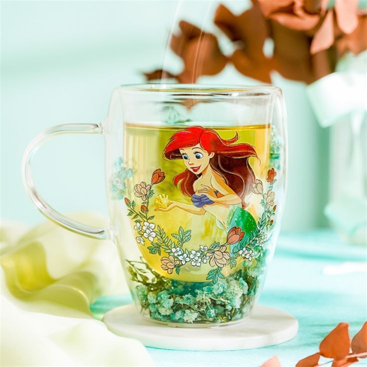 Disney Princess Ariel Floral Glass Mug product image