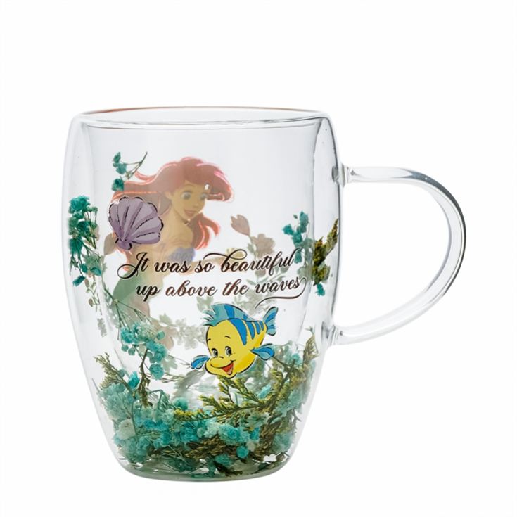 Disney Princess Ariel Floral Glass Mug product image