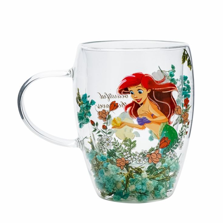 Disney Princess Ariel Floral Glass Mug product image