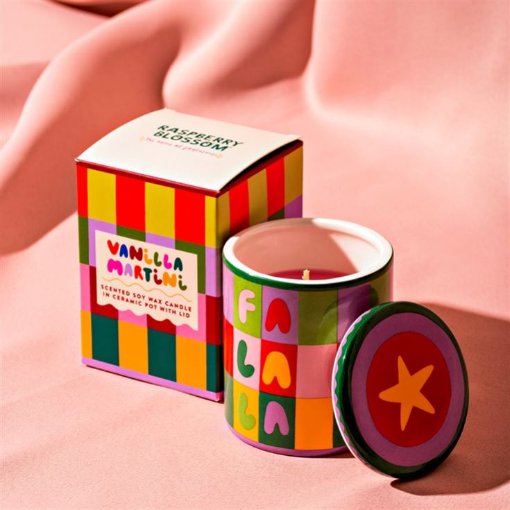 Raspberry Blossom Lidded Candle "Fa La La" product image