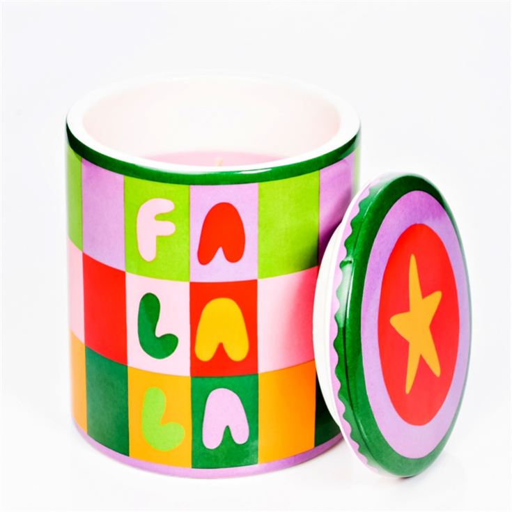 Raspberry Blossom Lidded Candle "Fa La La" product image