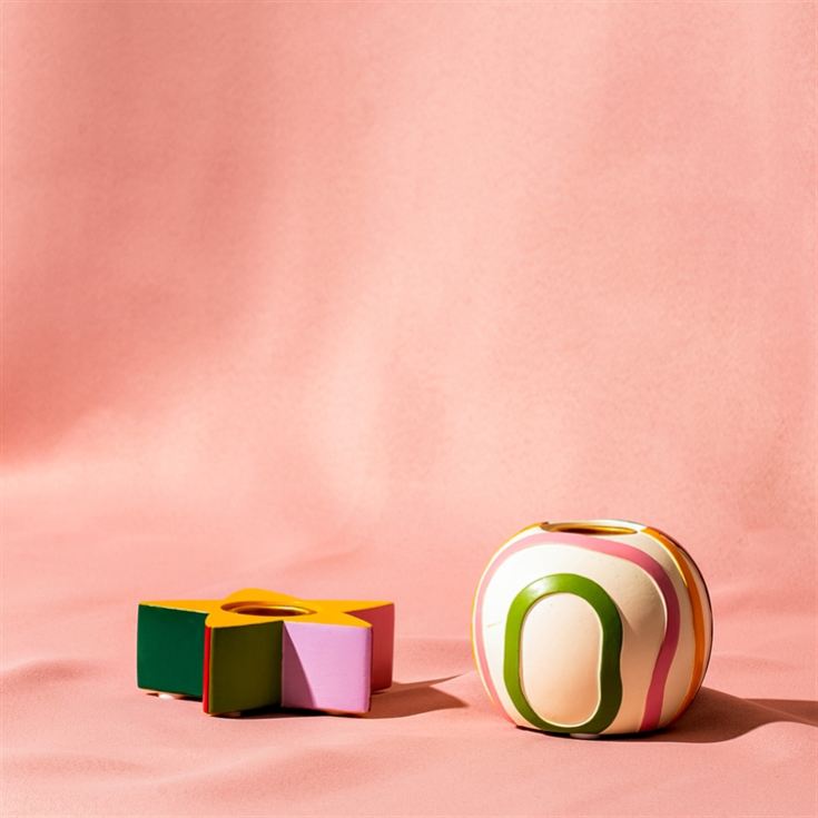 Raspberry Blossom Set of 2 Taper Candle Holders product image