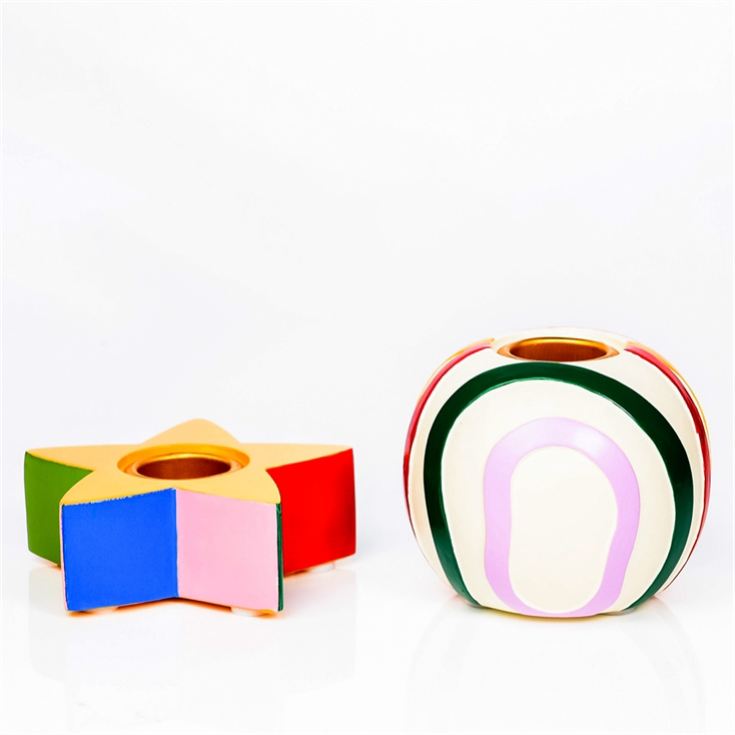 Raspberry Blossom Set of 2 Taper Candle Holders product image