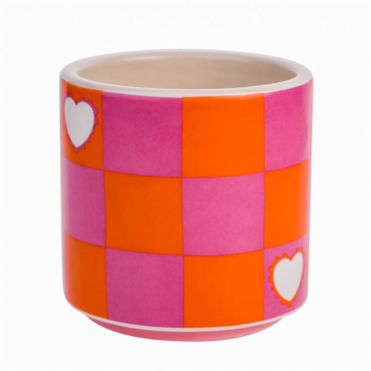 Raspberry Blossom Chequer & Heart Mug product image