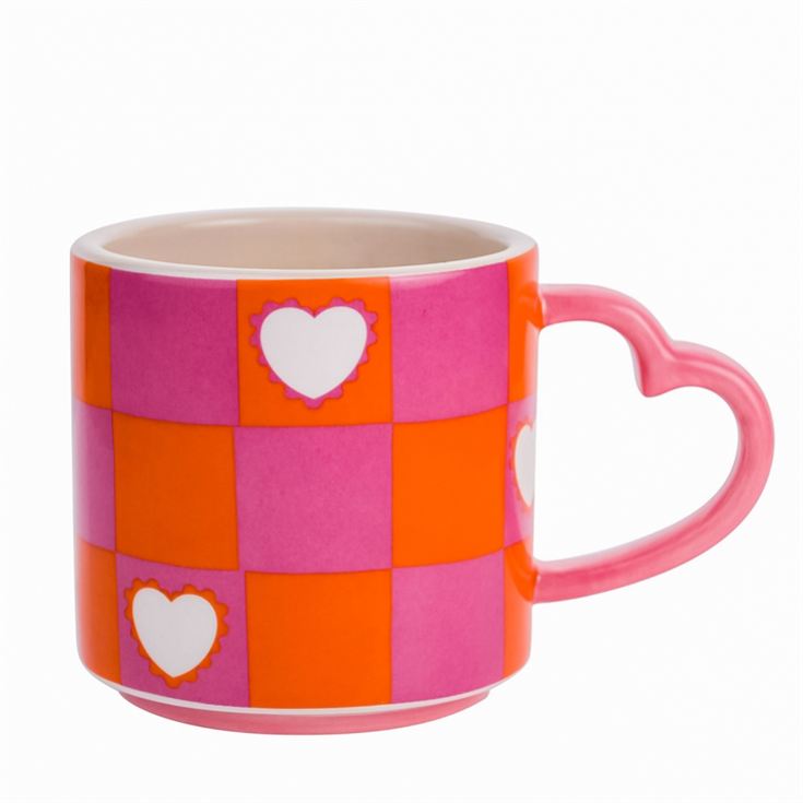 Raspberry Blossom Chequer & Heart Mug product image
