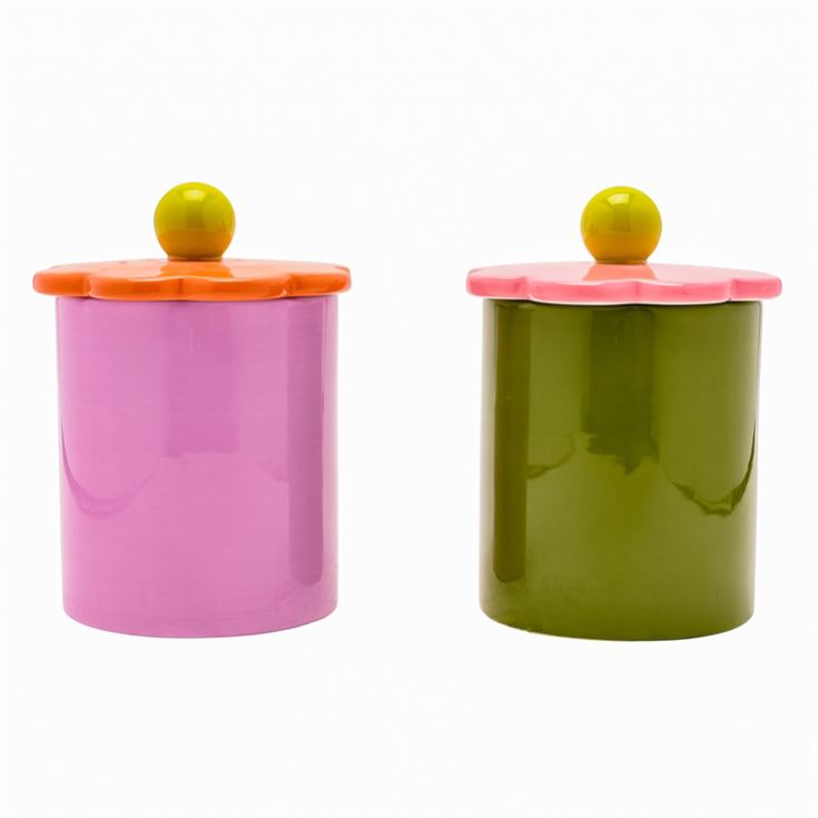 Raspberry Blossom Set of 2 Flower Storage Jars product image