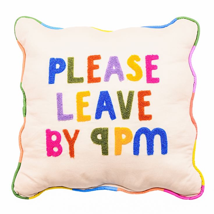 Raspberry Blossom Cushion - "Please Leave By 9" product image