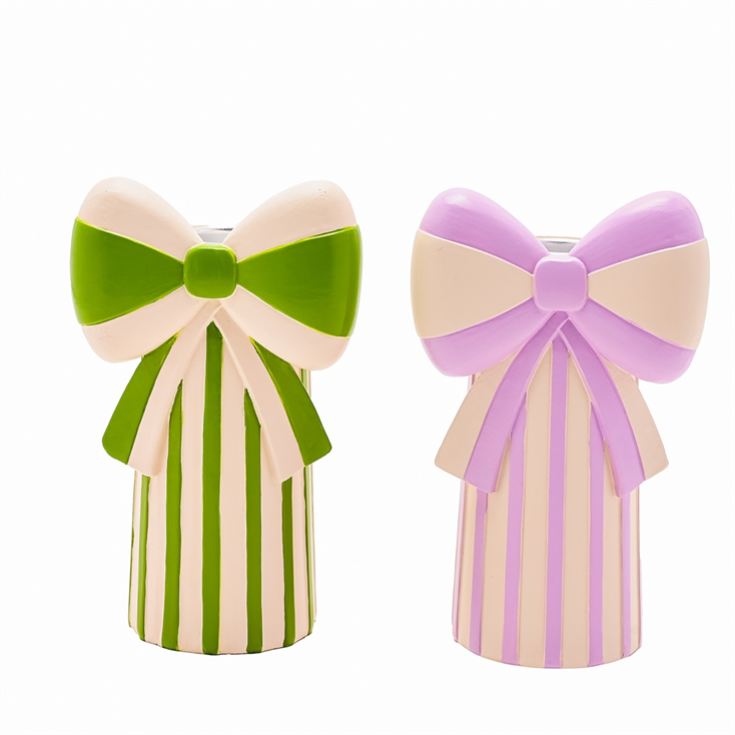 Raspberry Blossom Set of 2 Candlestick Holders with Bow product image