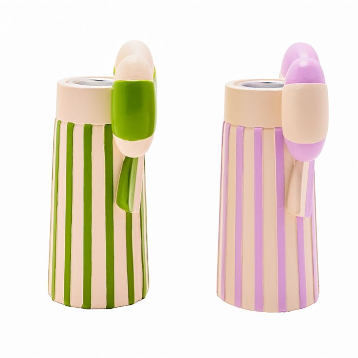 Raspberry Blossom Set of 2 Candlestick Holders with Bow product image