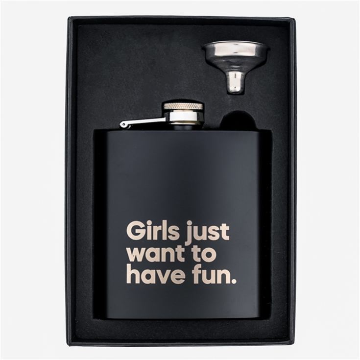 "Girls Just Want to Have Fun" Say it with Songs Hip Flask product image