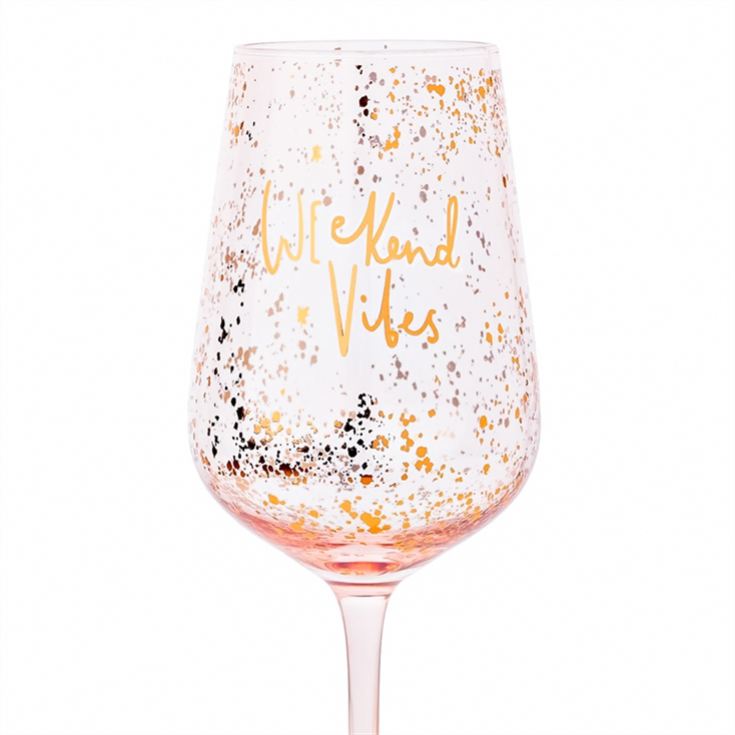 "Weekend Vibes" Wine Glass product image