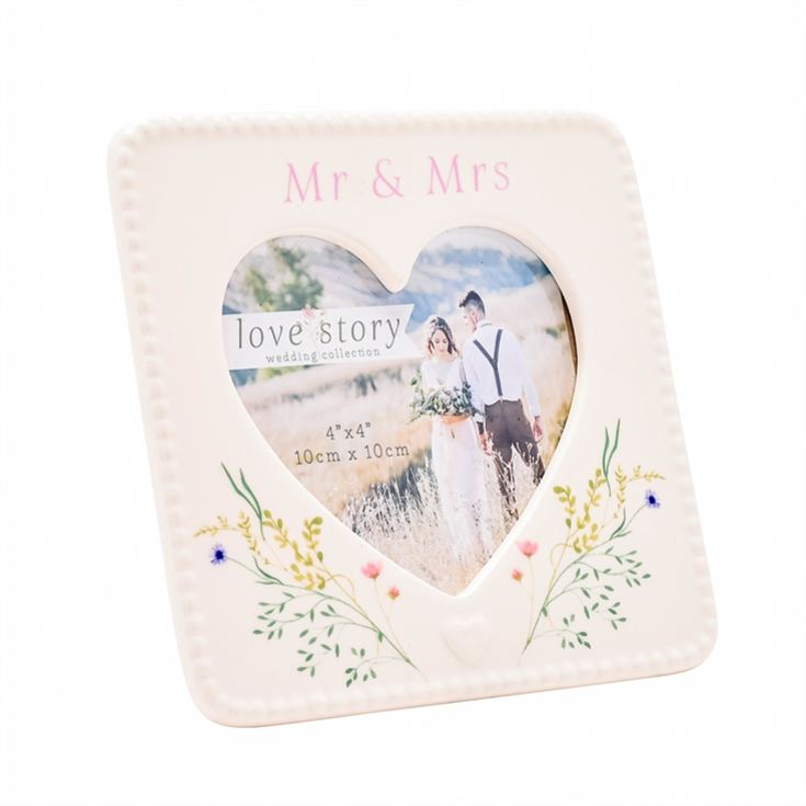Love Story Ceramic Mr & Mrs Photo Frame product image