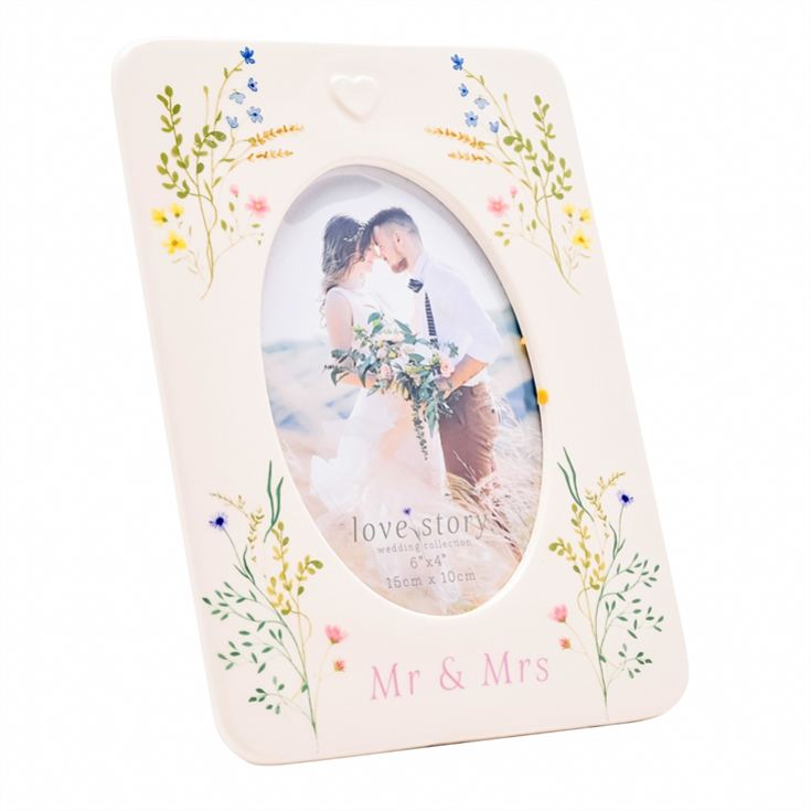 Love Story Ceramic Floral Mr & Mrs Photo Frame product image
