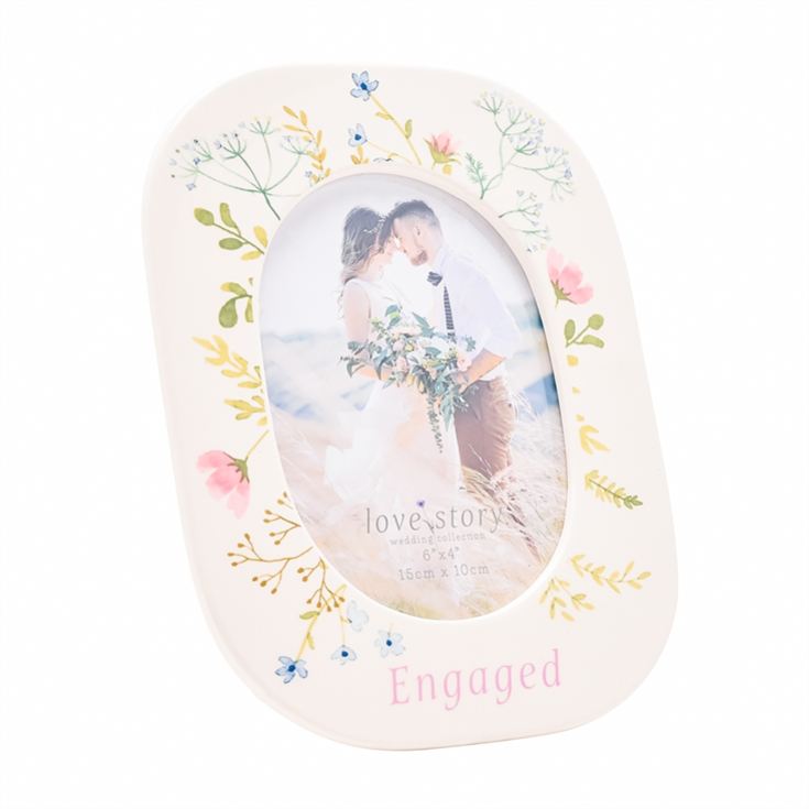 Love Story Engagement Ceramic Floral Photo Frame product image