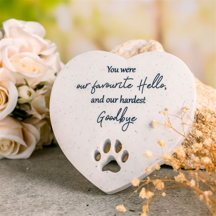 "You Were our Favourite Hello…" Heart Stone Pet Memorial product image
