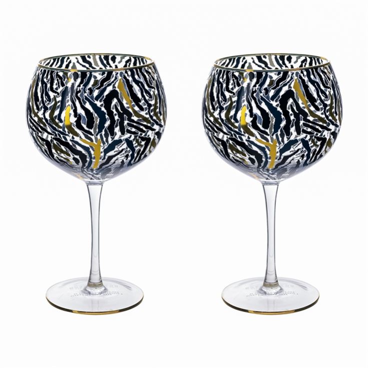 Set of 2 Zebra Print Gin Glasses product image