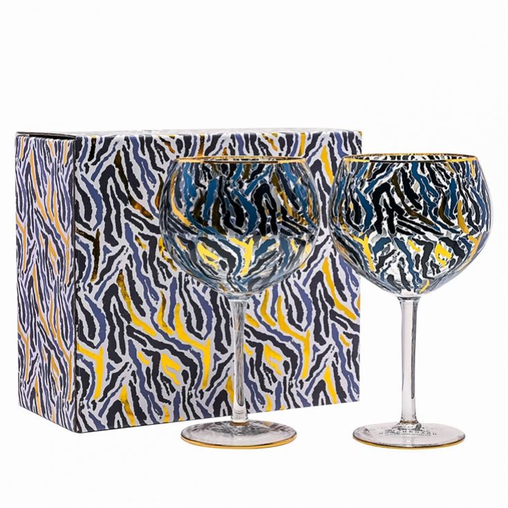 Set of 2 Zebra Print Gin Glasses product image
