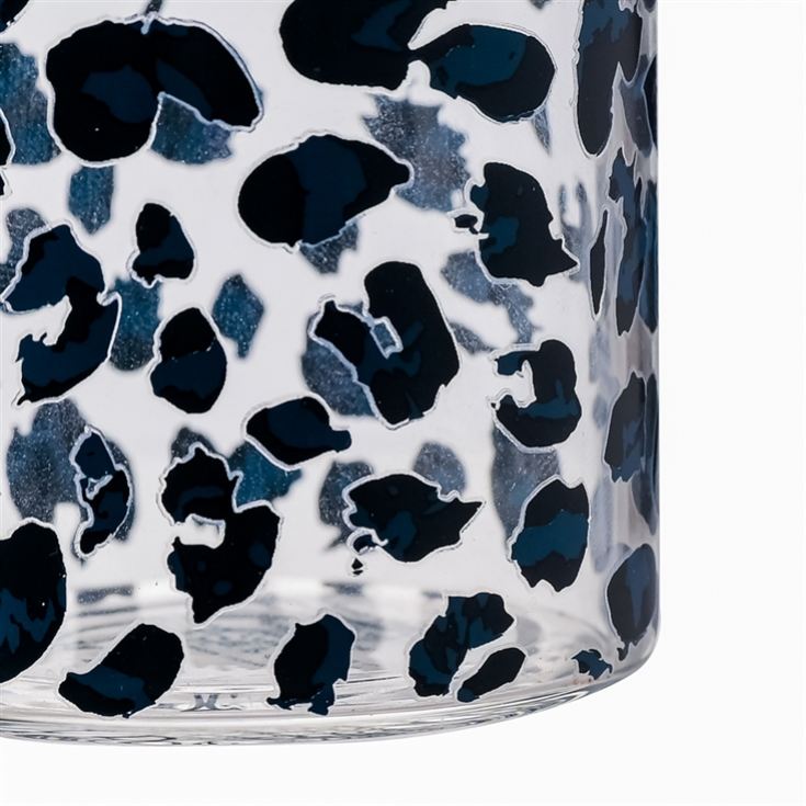 Black Leopard Print Glass Water Bottle product image