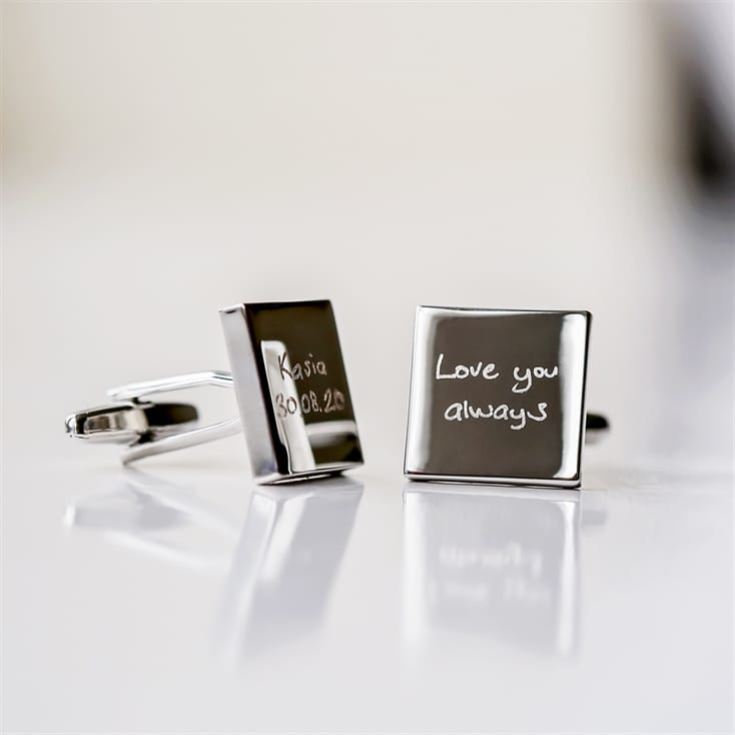 Personalised Cufflinks with Handwriting Engraving product image