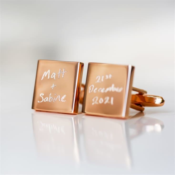 Personalised Cufflinks with Handwriting Engraving product image