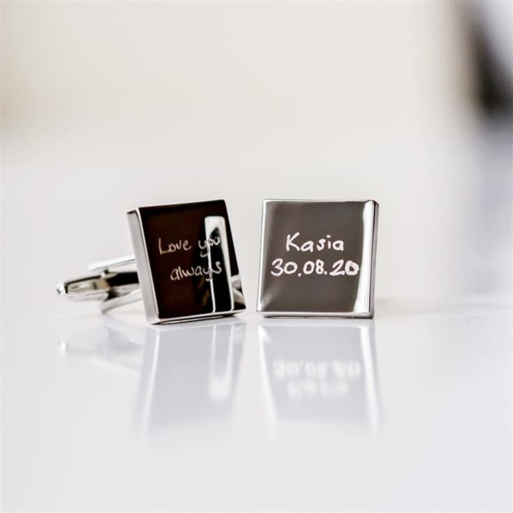 Personalised Cufflinks with Handwriting Engraving product image