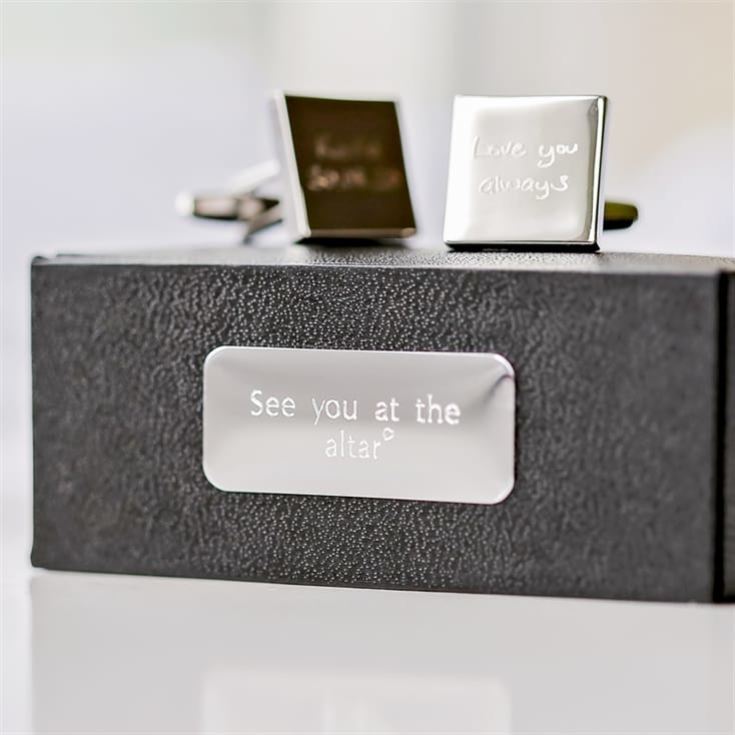 Personalised Cufflinks with Handwriting Engraving product image