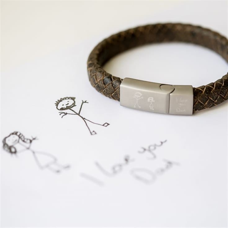 Personalised Antique Style Bracelet with Handwriting/Drawing Engraving product image