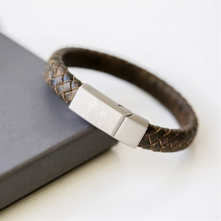 Personalised Antique Style Bracelet with Handwriting/Drawing Engraving product image