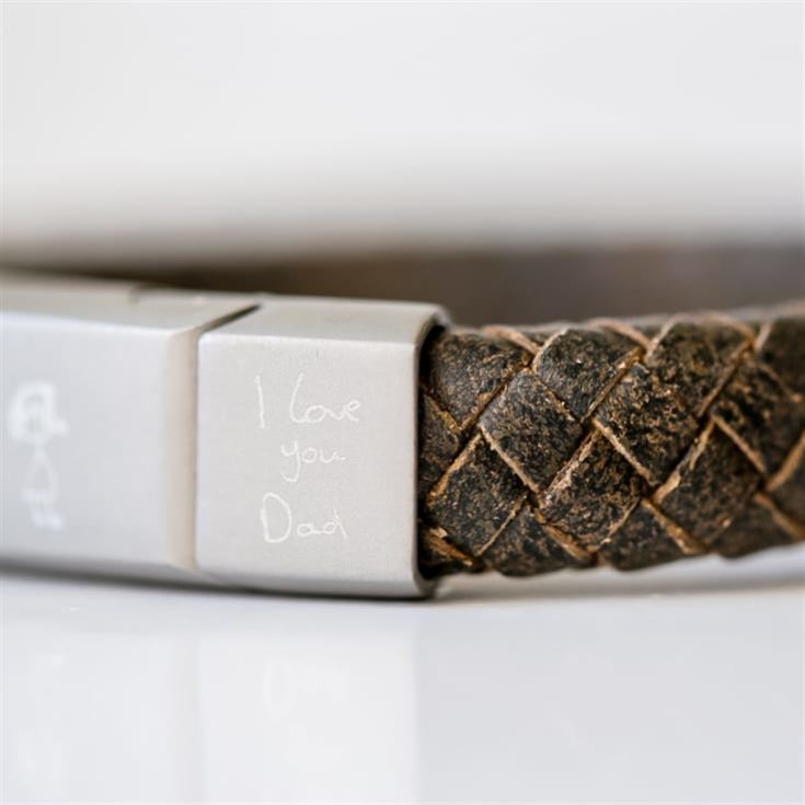 Personalised Antique Style Bracelet with Handwriting/Drawing Engraving product image