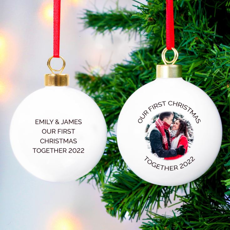 Personalised Photo Upload Christmas Bauble product image