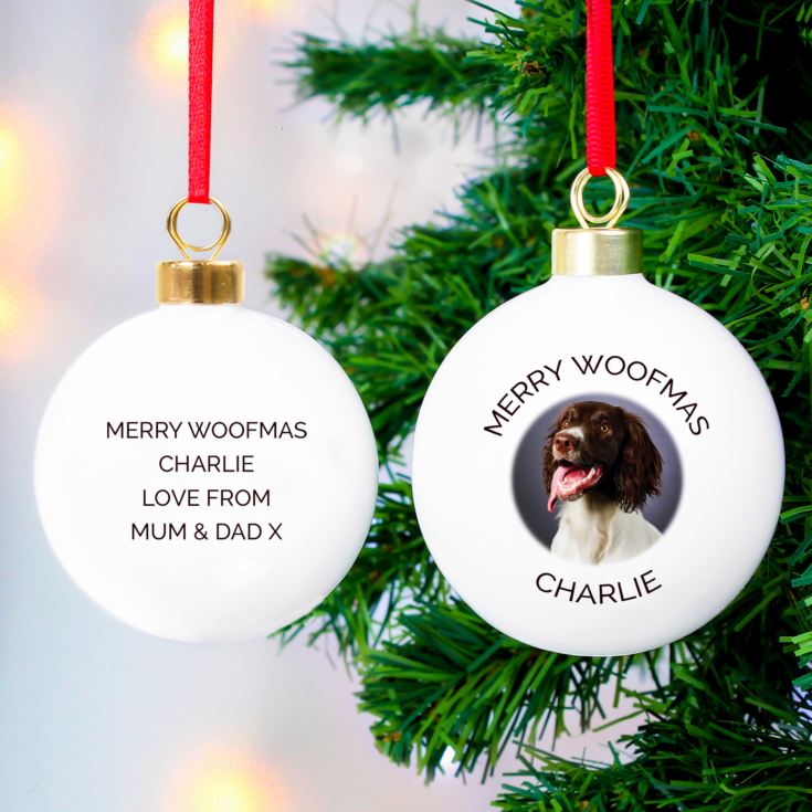 Personalised Photo Upload Christmas Bauble product image