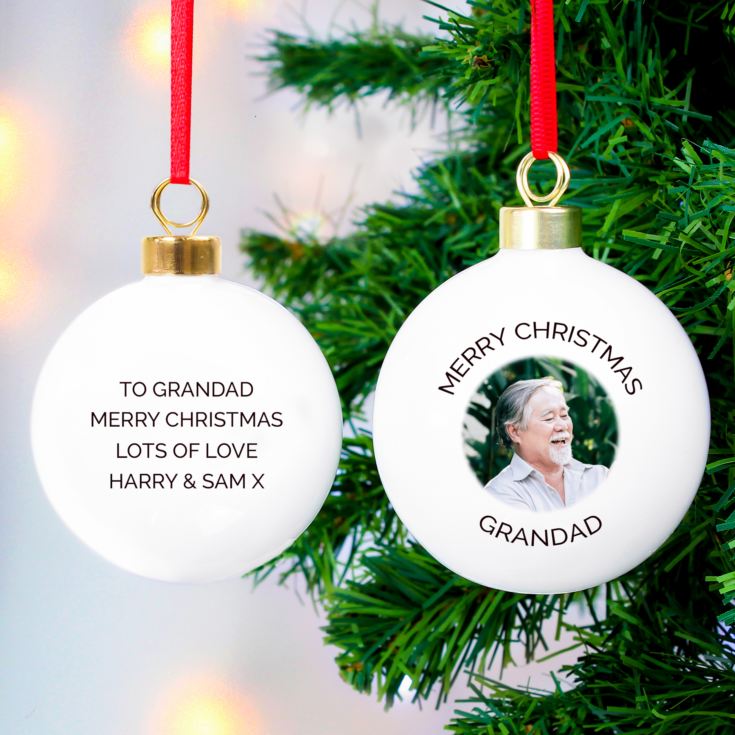 Personalised Photo Upload Christmas Bauble product image