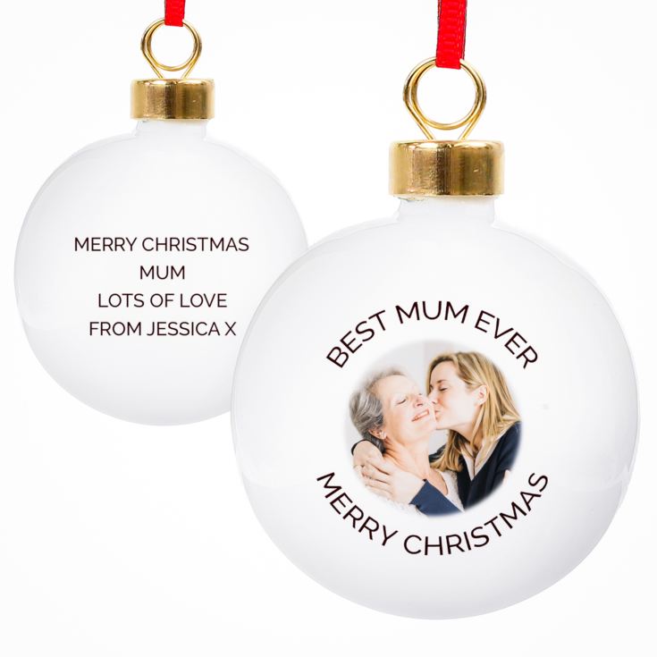 Personalised Photo Upload Christmas Bauble product image