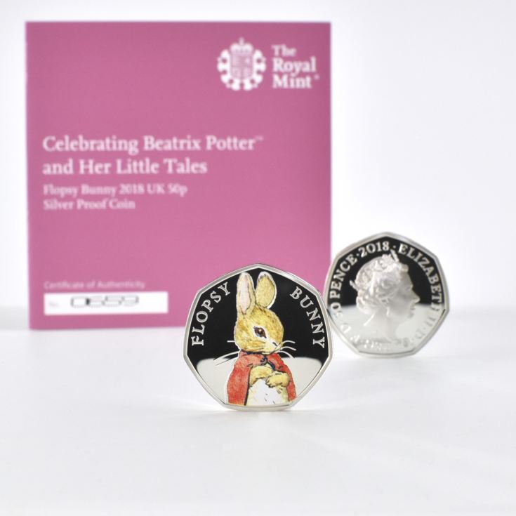 Flopsy Bunny™ 2018 UK 50p Royal Mint Silver Proof Coin & Book Set product image
