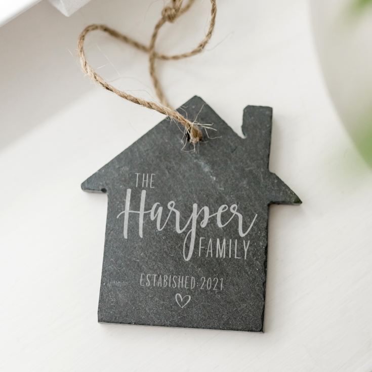 Personalised Slate House Hanging Ornament product image