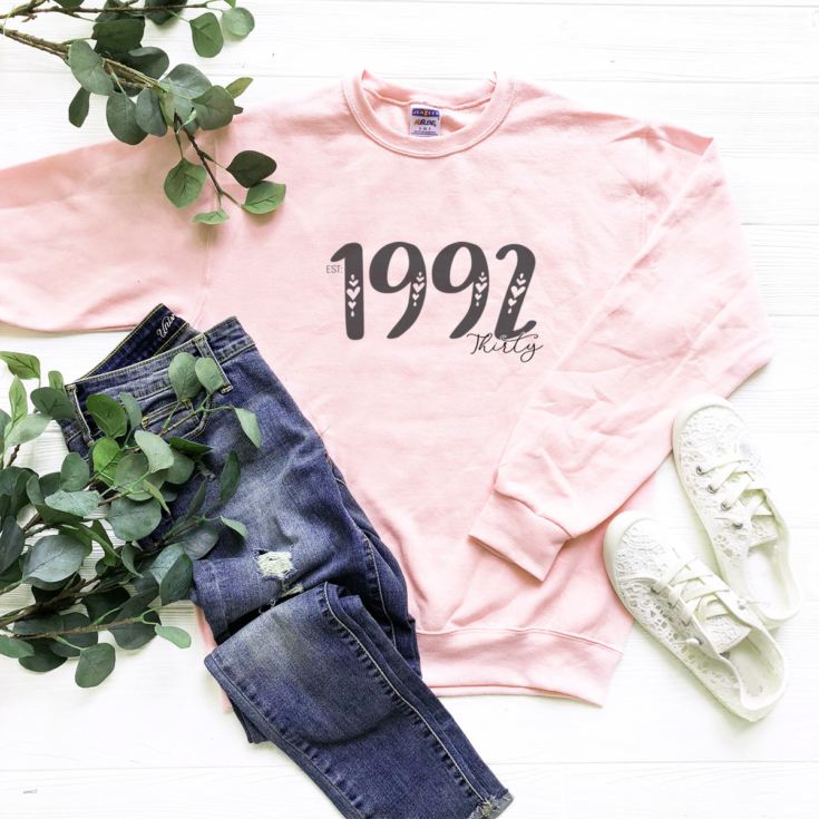 Personalised 30th Birthday Pink Sweatshirt product image