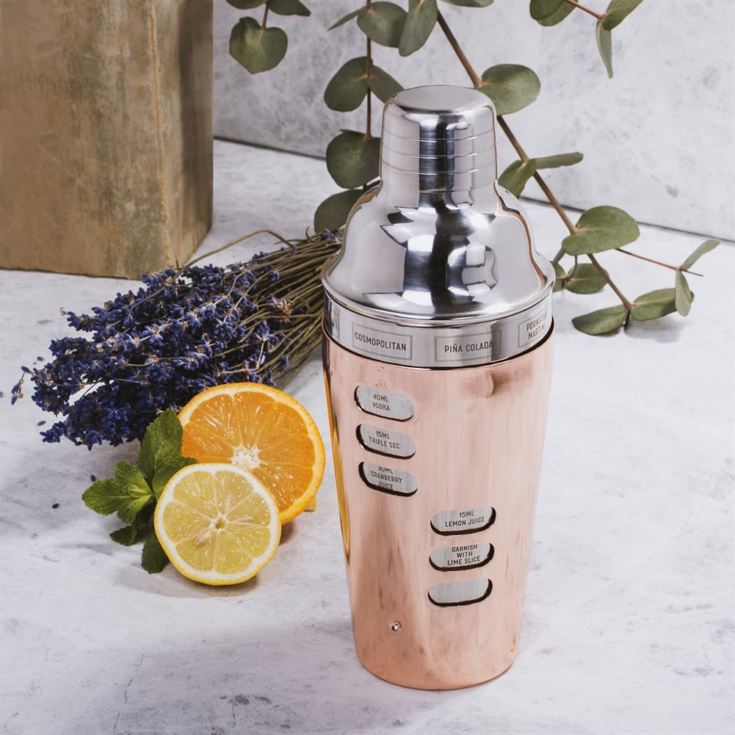Rose Gold Cocktail Shaker With Recipes