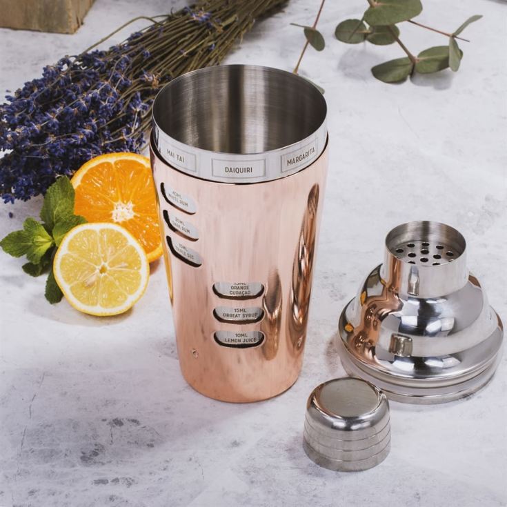 Rose Gold Cocktail Shaker With Recipes product image