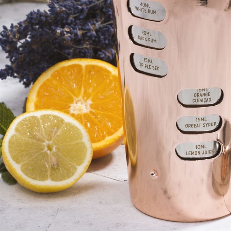 Rose Gold Cocktail Shaker With Recipes