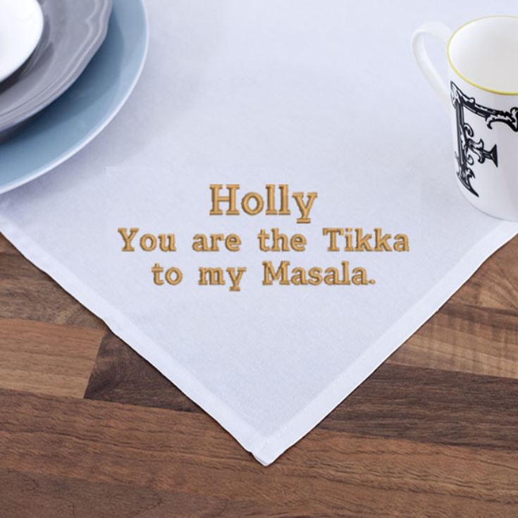 Embroidered Tikka to my Masala Tea Towel product image
