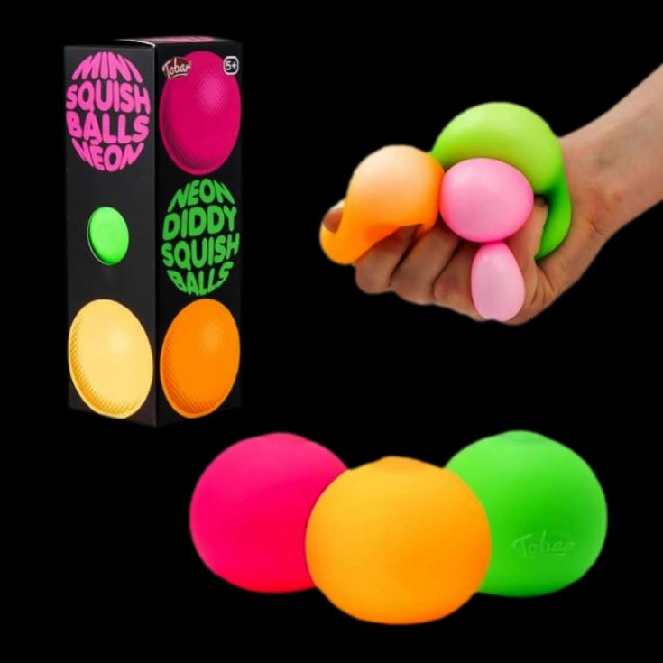 3 Pack Neon Diddy Squishy Sensory Balls product image