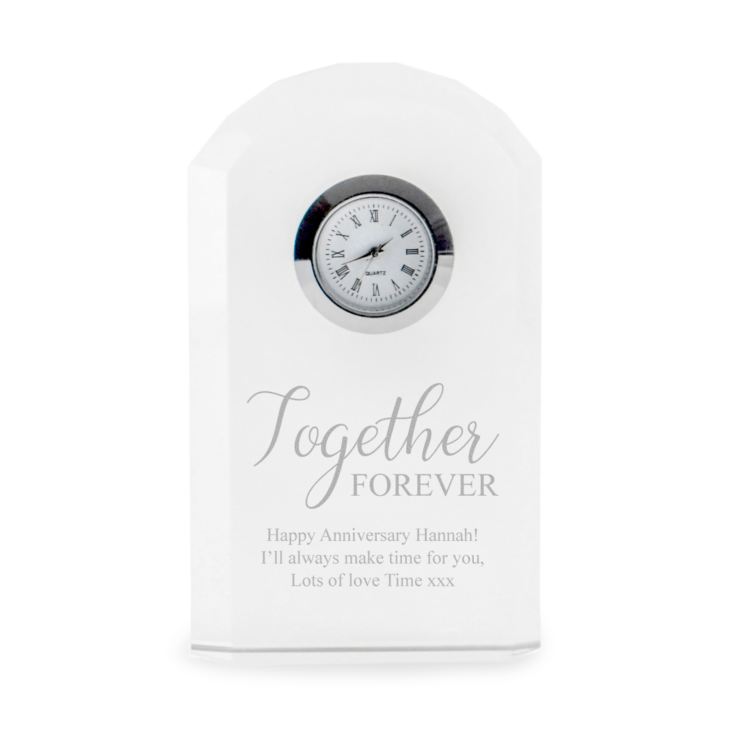 Personalised Together Forever Crystal Mantel Clock product image