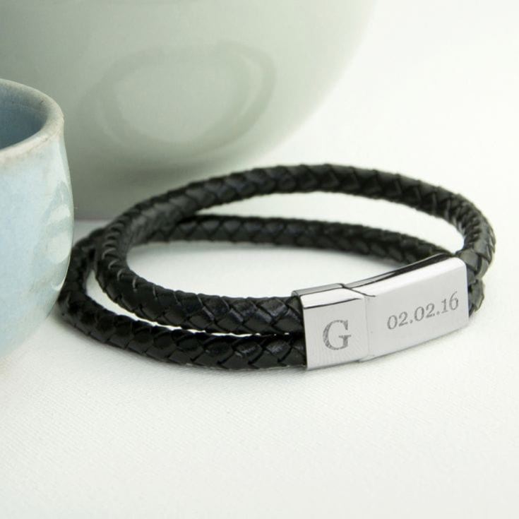 Personalised Men's Dual Leather Bracelet product image